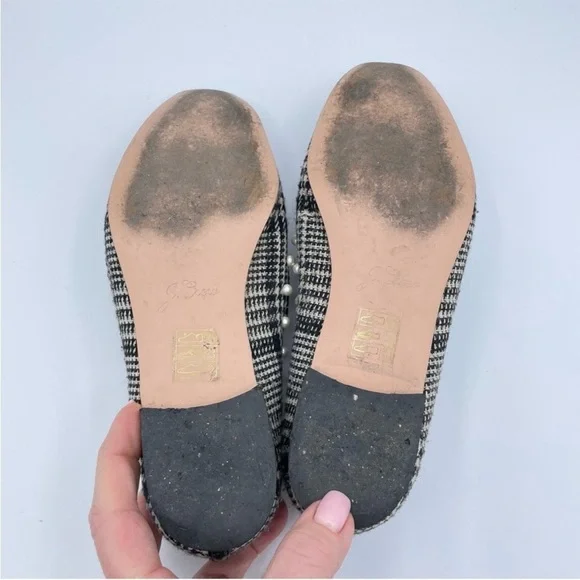 EUC J Crew Black and White Twwed Loafers with Faux Pearls - Picture 12 of 12